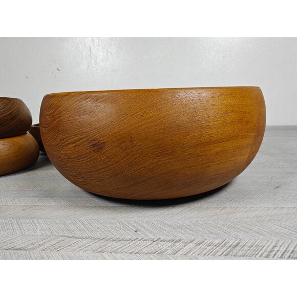 Vintage Dolphin Genuine Teak Wood Salad Bowl Set MCM Retro Wooden Decor - Picture 6 of 10